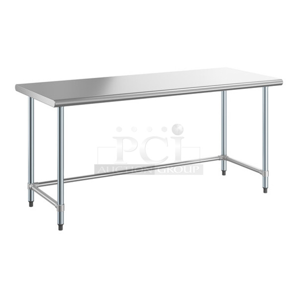 BRAND NEW SCRATCH AND DENT! Steelton 522ETOB3072 30" x 72" 18-Gauge 430 Stainless Steel Open Base Work Table - Image 1 of 2
