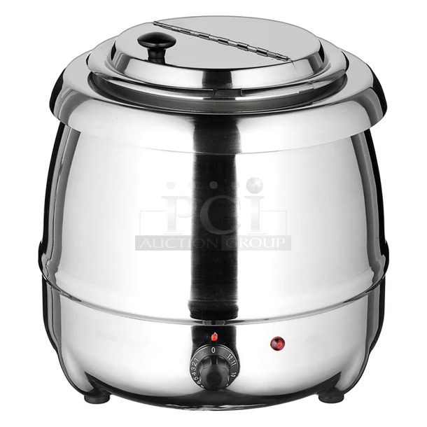 BRAND NEW IN BOX! Winco ESW-70 Stainless Steel Countertop Soup Kettle Food Warmer.  - Image 1 of 3