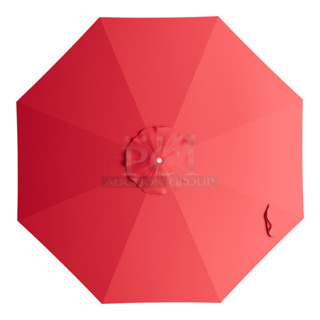 13 BRAND NEW SCRATCH AND DENT! Lancaster Table & Seating 427UMCSR11SB 11' Round Strawberry Umbrella Canopy for Steel Push Lift Umbrellas. 13 Times Your Bid!