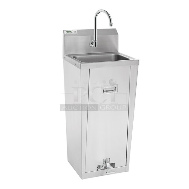 BRAND NEW SCRATCH AND DENT! Regency 600HS17FTPD Hands Free Hand Sink with Pedestal Base - Image 1 of 8