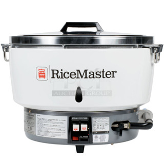 BRAND NEW SCRATCH AND DENT! RiceMaster RM-55N-R Metal Commercial Natural Gas 110 Cup (55 Cup Raw) Gas Rice Cooker and Warmer. 