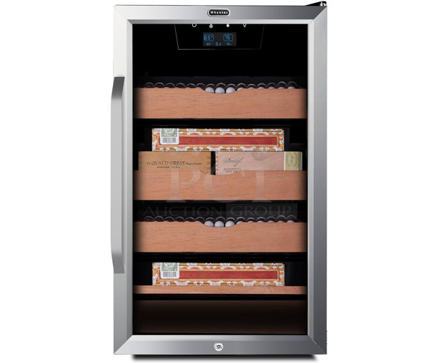 BRAND NEW SCRATCH AND DENT! Whynter CHC-421HC 4.2 cu.ft. Cigar Cabinet Cooler and Humidor with Humidity Temperature Control and Spanish Cedar Shelves. 115 Volts, 1 Phase. Tested and Working! - Image 1 of 6