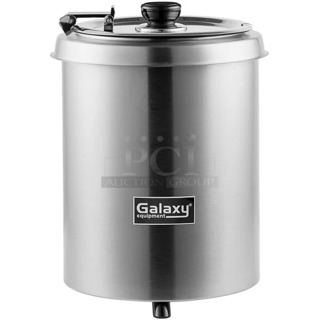 BRAND NEW SCRATCH AND DENT! Galaxy 177GSW6BS 6 Qt. Round Brushed Steel Warmer. 120 Volts, 1 Phase. Tested and Working!