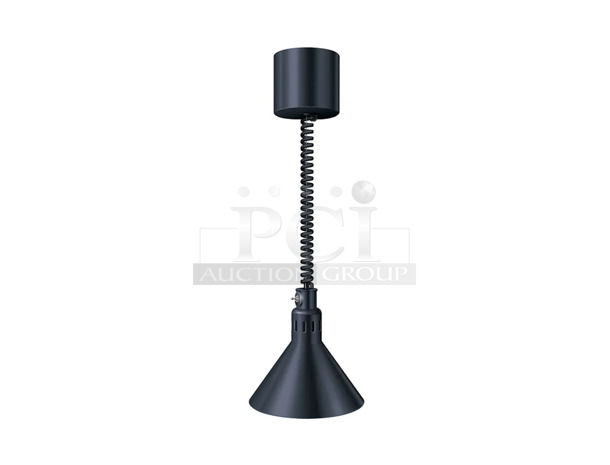 4 BRAND NEW IN BOX! Hatco DL-775-CL 69 1/2" Ceiling Mount Heat Lamp w/ Retractable Cord - Lower Switch, Bold Black. 120 Volts, 1 Phase. 4 Times Your Bid!  - Image 1 of 6