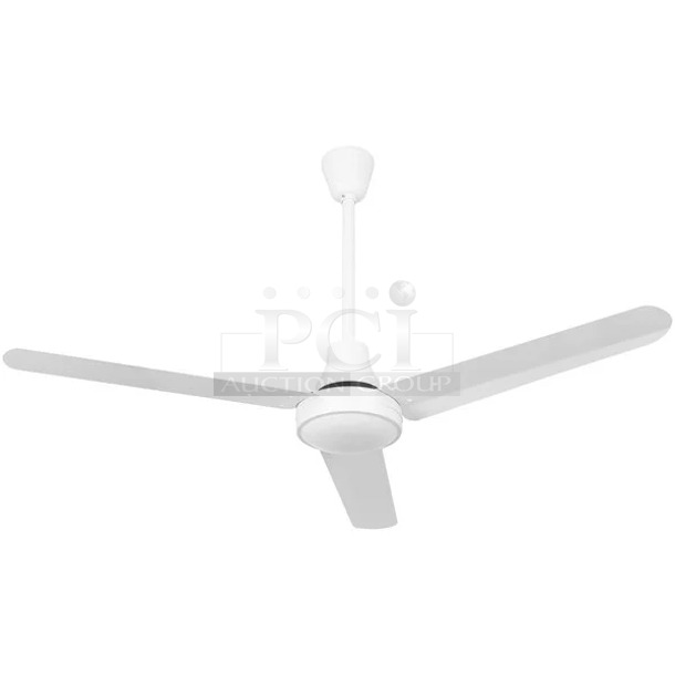 2 BRAND NEW SCRATCH AND DENT! Harmonized Home CP48DW11N 48" White Industrial Indoor / Outdoor High Performance Ceiling Fan CP48DW11N - 7370 CFM, 120V, 1 Phase. 2 Times Your Bid!  - Image 1 of 4
