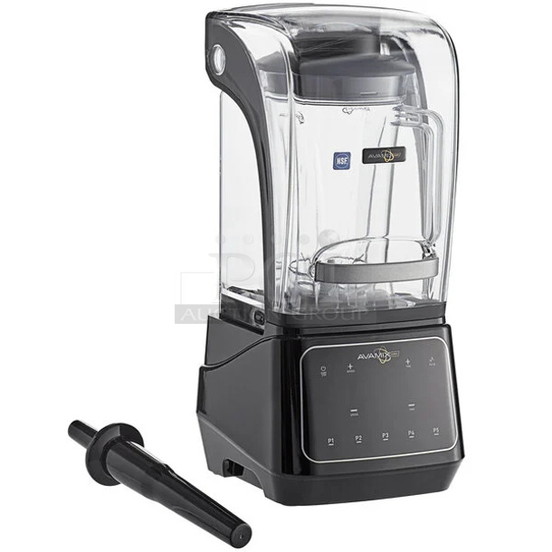 BRAND NEW SCRATCH AND DENT! AvaMix 928HBX2000 64 oz. 3 1/2 hp Programmable Commercial Blender with Touchpad and Sound Enclosure. 120 Volts, 1 Phase. Tested and Working! - Image 1 of 3