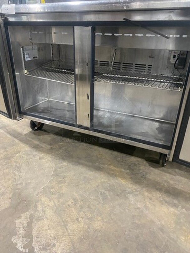 Turbo Air Commercial Refrigerated Sandwich Prep Table! With 2 Door Storage Space! Poly Coated Racks! With Overhead Shelf Space! All Stainless Steel! On Casters! Model: TST48SD - Image 6 of 11