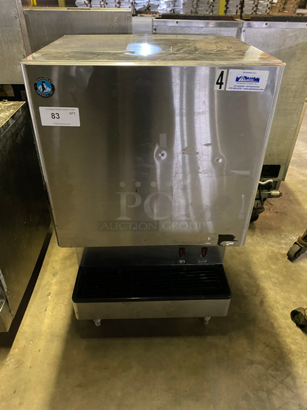 COOL! Hoshizaki Commercial Countertop Ice Maker/Dispenser And Water Dispenser! All Stainless Steel! On Legs! Model: DCM-500BAH-OS SN: C03111K 115/120V 60HZ 1 Phase