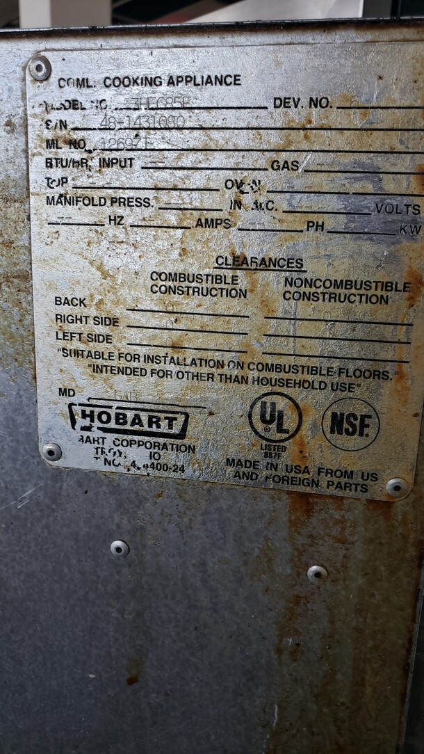 Hobart Electric Double Fryer w/ Dump Station. 3 PH

Not Tested

(Location 2) - Image 2 of 2