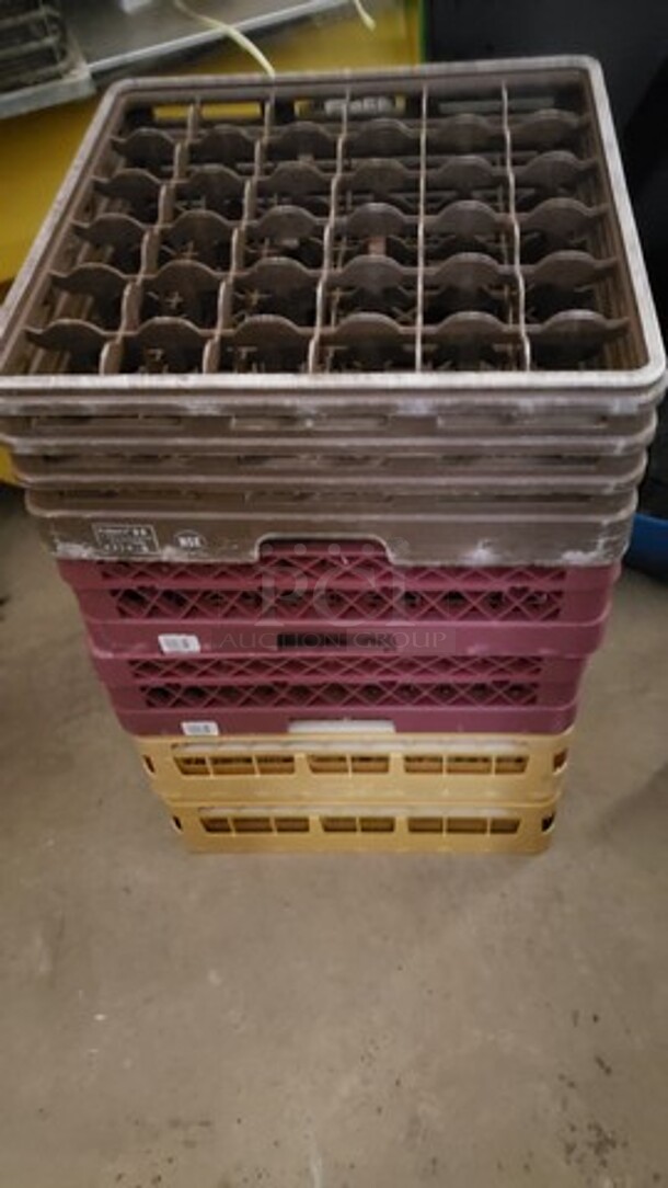 Lot of 5 36-Compartment Glass Racks!
