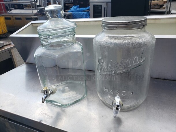 Lot of 2 Glass Beverage Dispensers - Image 1 of 1