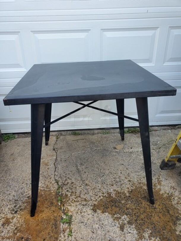 30" Square Commercial Indoor/Outdoor Steel Patio Dining Table for 4 BIDX4 - Image 2 of 3