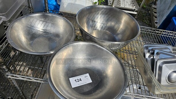 Lot of 3 Miscellaneous Stainless Steel Mixing Bowls - Image 1 of 4