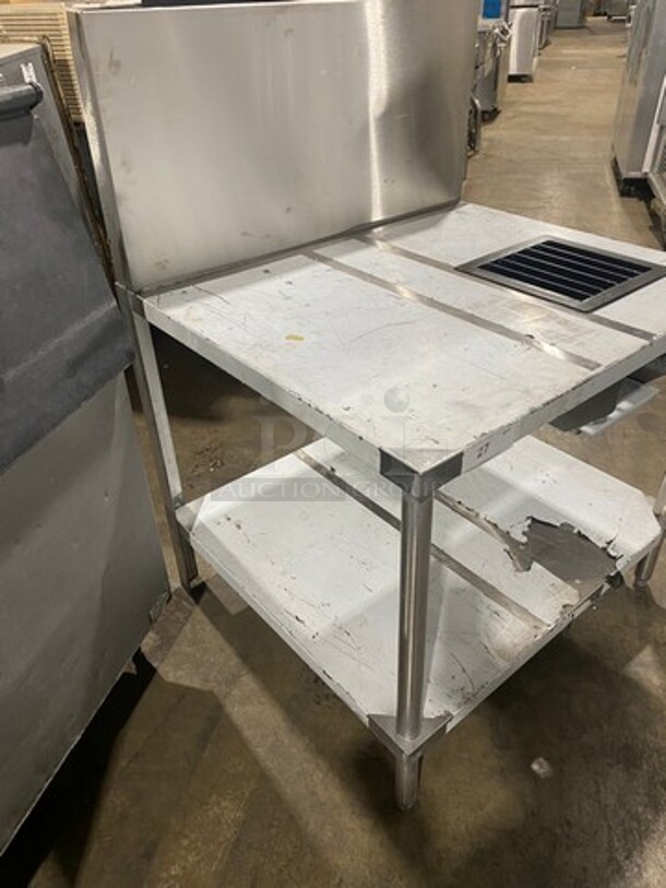 WOW! Custom Made Commercial Single Burner Prep Table! With Raised Back Splash! With Storage Space Underneath! Solid Stainless Steel! On Legs! - Image 2 of 7