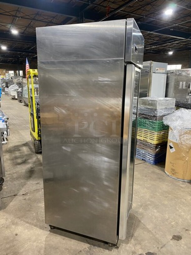Hoshizaki Commercial Single Door Reach In Cooler! With View Through Door! Poly Coated Racks! Stainless Steel Body! On Casters! Model: CR1SFGYCR SN: F60129E 115V 60HZ 1 Phase - Image 2 of 9