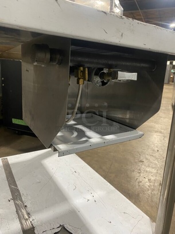 WOW! Custom Made Commercial Single Burner Prep Table! With Raised Back Splash! With Storage Space Underneath! Solid Stainless Steel! On Legs! - Image 6 of 7