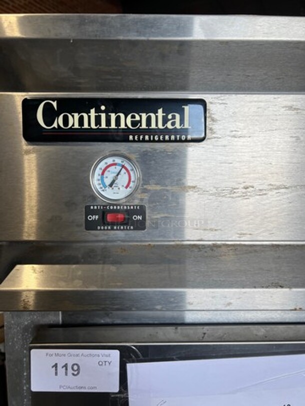 Continental Commercial Single Door Reach In Cooler! All Stainless Steel! On Casters! Model: 1R SN: 15279637 115V 60HZ 1 Phase - Image 3 of 9