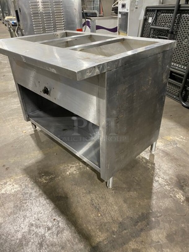 Commercial Electric Powered 3 Well Steam Table! With Storage Space Underneath! All Stainless Steel! On Legs! - Image 2 of 9