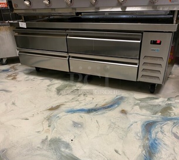 LATE MODEL! 2019 Asber Commercial Refrigerated 4 Drawer Chef Base! All Stainless Steel! On Casters! WORKING WHEN REMOVED! Model: ACBR72NHC SN: 19086807 - Image 1 of 8