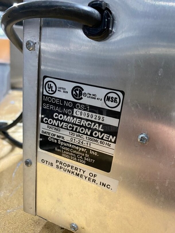 Otis Spunk Meyer Commercial Countertop Convection Baking Oven! All Stainless Steel! Model OS1 Serial C0090295! 120V! - Image 5 of 7
