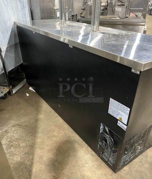 NICE! Avantco Commercial Refrigerated Dual Tower Kegerator! With Towers! With 3 Door Storage Space Underneath! Poly Coated Racks! Model: 178UDD378 SN:6436334321083606 115V - Image 4 of 10