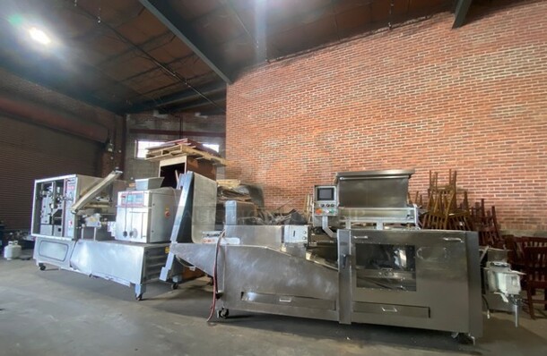 SWEET! KONIG Maschinen/RHEON Commercial Floor Style Stress Free Mass Production BUN ROLL LINE! Up To 4000 PCS Per Hour/Rounded, Stamped, Oval or Folded and Long-Rolled! Model Brotchenanlage/Roll Plant GS USA K2 Serial 3160052!  With Rheon Full Line Dough Sheeter WIth Hopper! On Commercial Casters!  - Image 3 of 12
