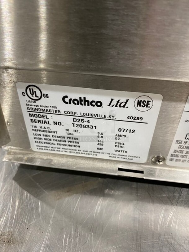 Crathco Commercial Countertop Dual Hopper Beverage Dispenser! With Poly Drip Tray! Clear Poly Jugs! Stainless Steel Body! Model: D254 SN: T209331 115V - Image 7 of 8