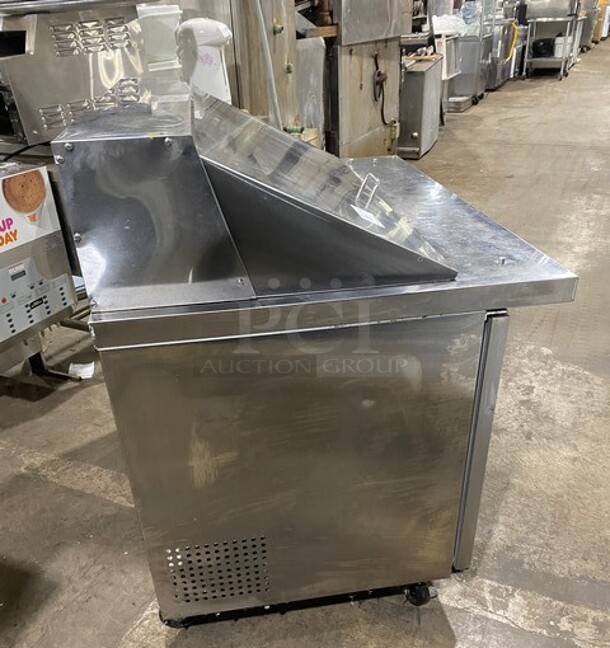 Coldline All Stainless Steel Refrigerated Mega Top Sandwich Prep Table! With Two Door Underneath Storage Space! On Casters! - Image 3 of 8