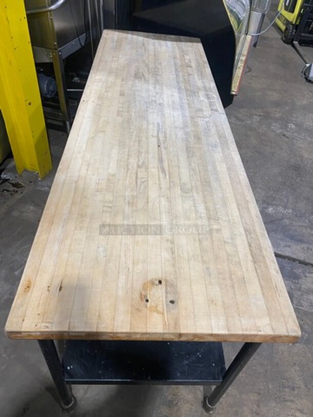 Commercial Butcher Block Table! With Storage Space Underneath! With Single Drawer! Stainless Steel Body! On Legs! - Image 5 of 9