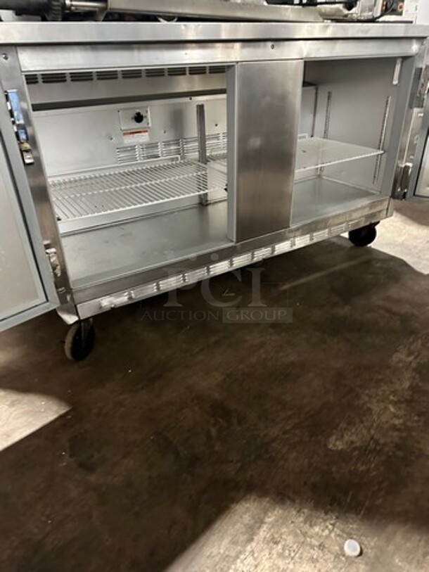 Beverage Air Commercial 2 Door Lowboy/Worktop Cooler! All Stainless Steel! On Casters! Model: WTR60A SN: 8006319 115V 60HZ 1 Phase - Image 9 of 9