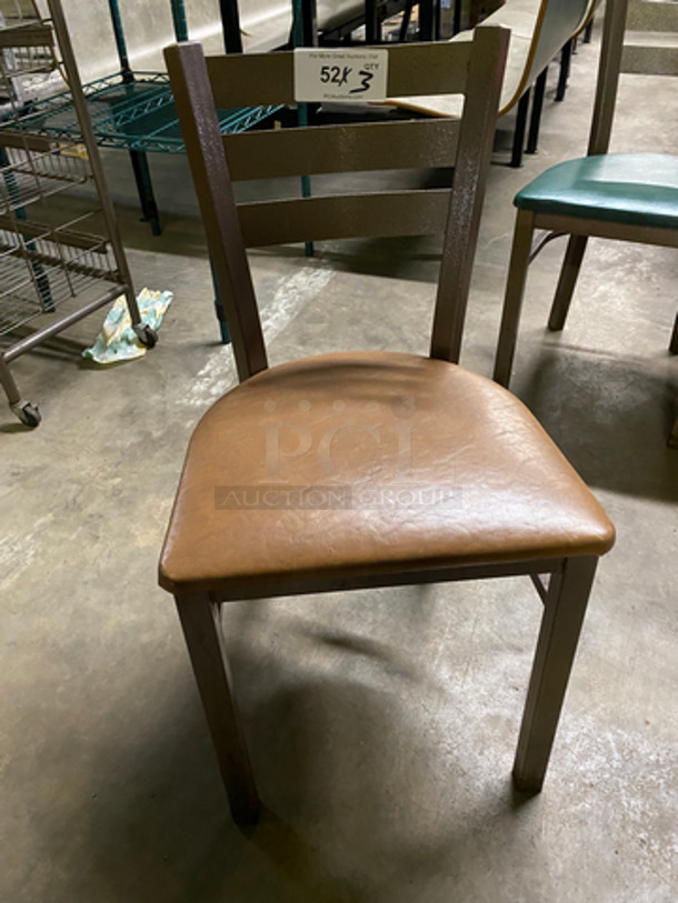 Red, Green And Tan Cushioned Chairs! With Brown Metal Body! 9x Your Bid! - Image 5 of 6