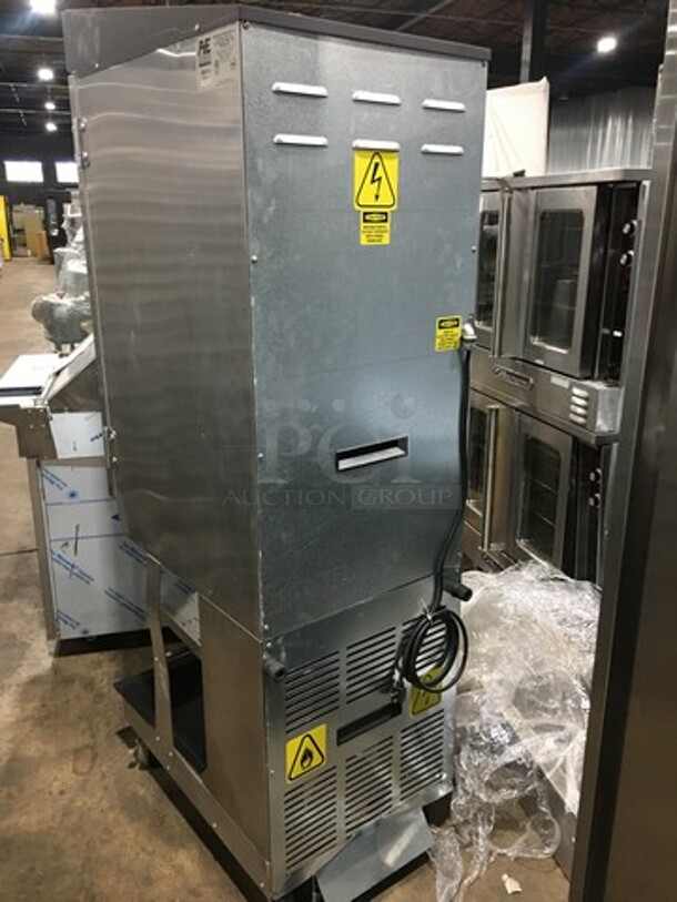 NICE! RARE FIND! NEW!  Automated Equipment Commercial Frozen Fry Dispenser! Stainless Steel! On Casters! Model: 200FX SN: 20FR1608B00685 120V - Image 3 of 12