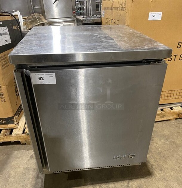 Asber Commercial Single Door Lowboy/Worktop Freezer! All Stainless Steel! Model: AUTF27 SN:8102412196 115V 1PH 