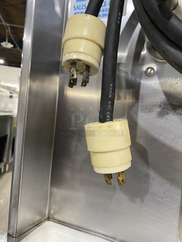 Taylor 754-27 Stainless Steel Commercial Floor Style 2 Flavor w/ Twist Soft Serve Ice Cream Machine on Commercial Casters. 208/230 Volts, 3 Phase!  - Image 9 of 9