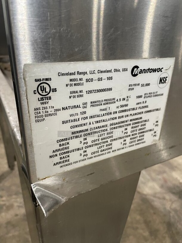 NICE! SunFire Natural Gas Powered Commercial Single Deck Convection Oven! All Stainless Steel! With Metal Racks! 120V 1 Phase! Model: SCO-GS-10S SN: 1207230000399! - Image 5 of 9