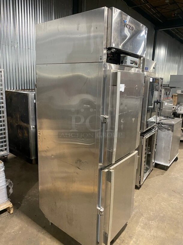 Victory Commercial Reach In Cooler! With 2 Split Doors! All Stainless Steel! On Legs! WORKING WHEN REMOVED! - Image 2 of 11
