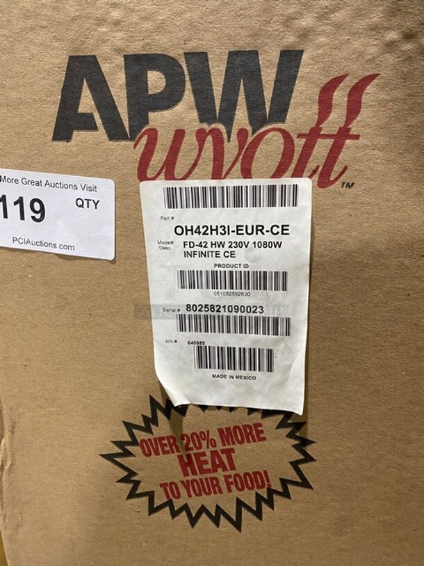 NEW! APW Wyott Heat Lamp With Infinite Control! MODEL FD42 SN:8025821090023 230v 1PH! Working! - Image 2 of 8