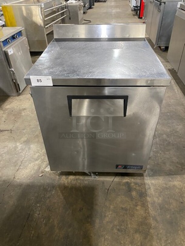 True Commercial Single Door Lowboy/Worktop Freezer! With Back Splash! All Stainless Steel! Model: TWT27F SN: 7698538 115V 60HZ 1 Phase