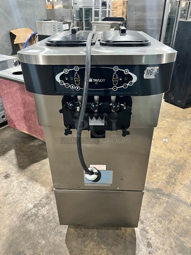 SWEET! LATE MODEL! 2012 Taylor Crown Commercial 3 Handle Ice Cream Machine! All Stainless Steel! On Casters! Model: C72333 SN: M2052703 208/230V 60HZ 3 Phase! Working When Removed!