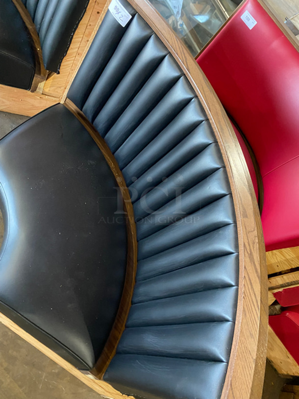 NEW! Single Sided Curved Black Cushioned Booth Seat! With Wooden Outline! Perfect For In The Corner Placement! Can Be Connected With Any Of The Booths Listed! 2x Your Bid! - Image 7 of 9