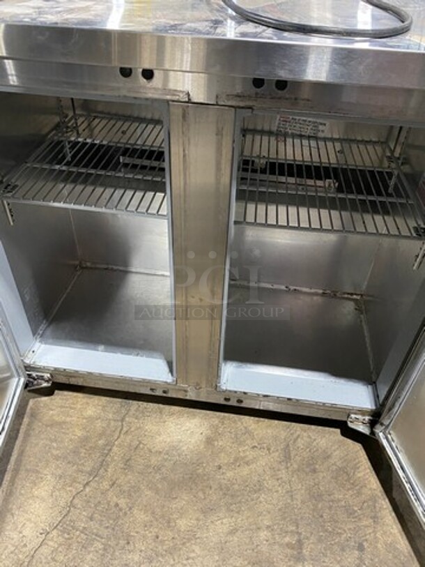 Continental Commercial 2 Door Lowboy/Worktop Cooler! All Stainless Steel! On Small Casters! Model: SW36N SN: 159A1879 115V 60HZ 1 Phase - Image 5 of 8