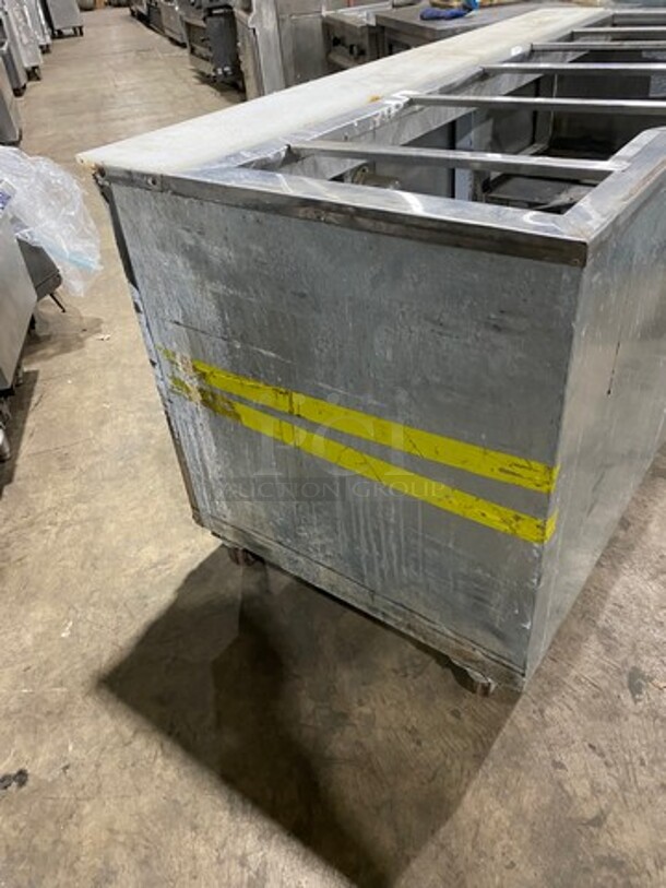 Leader Commercial Refrigerated Sandwich Prep Table! With Commercial Cutting Board! With 3 Door Storage Space Underneath! All Stainless Steel! On Casters! Model: LM72S/C SN: PU06M0041B 115V 60HZ 1 Phase - Image 3 of 8