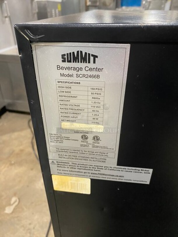 Summit Commercial Countertop/ Undercounter Single Door Cooler Merchandiser! With View Through Door! With Racks! Model: SCR2466B SN: A2107001789 115V - Image 7 of 8