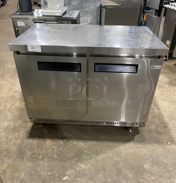 Dukers Commercial 2 Door Lowboy/ Worktop Freezer! All Stainless Steel! Model: DUC48F 115V - Image 1 of 8