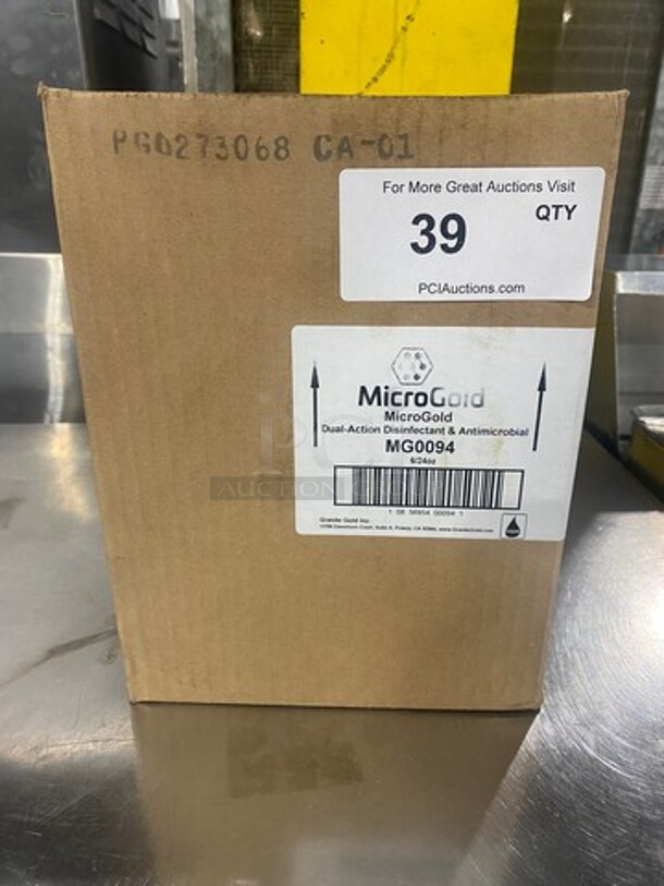 NEW! IN THE BOX! Micro Gold Dual Action Disinfectant And Antimicrobial Spray! 6 Bottles Per Box, 1 Box Per Item Number! - Image 1 of 6