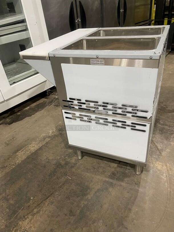 NEW! Scratch-N-Dent! Prepline Natural Gas Powered 2 Pan Sealed Well Hot Food Steam Table! With Sliding Door Enclosed Base! All Stainless Steel! On Legs! Model: GSTC30-2S SN: 2303202305120001! - Image 2 of 9