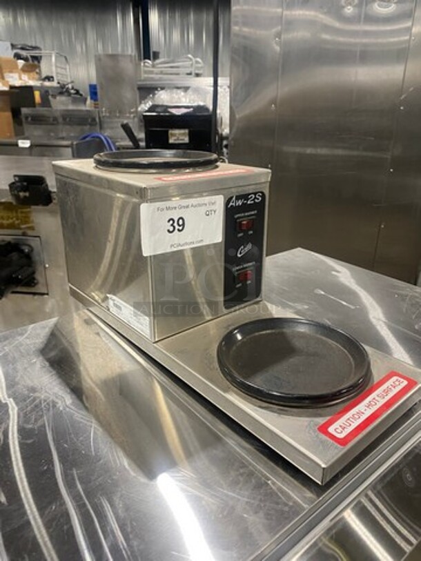 Curtis Commercial Countertop Dual Coffee Pot Warming Station! All Stainless Steel! Model: AW2S10 SN:10050449 120V - Image 2 of 8