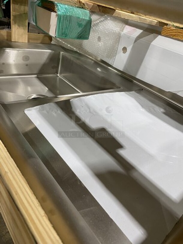 WOW! BRAND NEW! ELKAY All Stainless Steel Work Table With Built In Sink! Model DDT48RT!  - Image 2 of 4