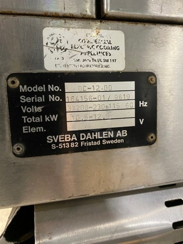 Sveba Dahlin Electric Powered Double Deck Baking/ Pizza Oven! All Stainless Steel! 2x Your Bid Makes One Unit! Model: DC12DD SN: 164156019619 208/230V - Image 9 of 11