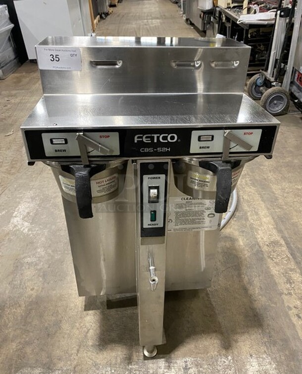 Fetco Commercial Countertop Dual Side Coffee Brewer! All Stainless Steel! Model: CBS52H20 SN: 140428040046A 120/208/240V 3 Ph